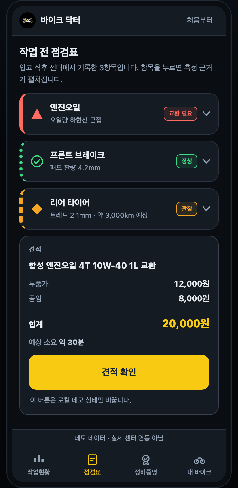 D 점검표